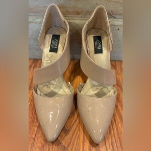 Jones New York Signature Colette Beige Patent Leather Stiletto Heels Women Sz 7M